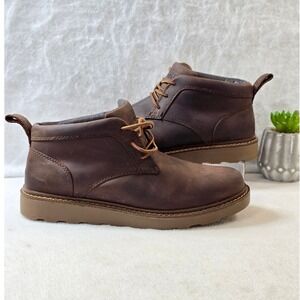 Duluth Trading Co. Mens Leather Ankle Boots Brown Lace‎ Up Casual Workwear